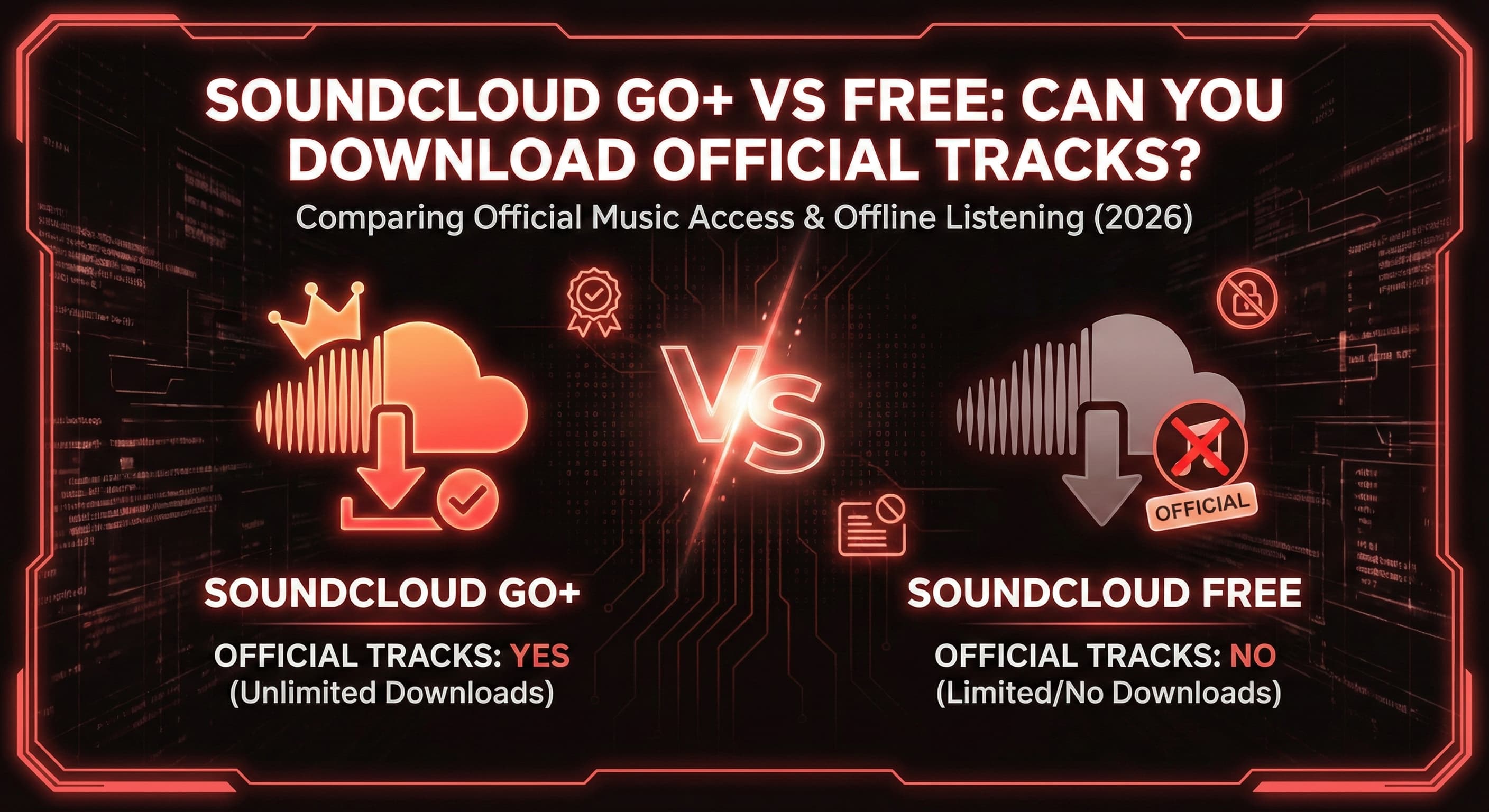 SoundCloud Go+ vs Free: Can you download official tracks? Soundverter helps you archive Go+ music in high quality for DJing and offline listening.